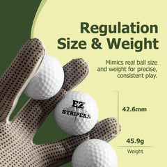 EZ Stripers ball in midair after driver hit demonstrating consistent distance