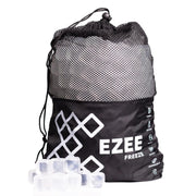 Ezee Freeze bag front view showing weight and cube count for reliable cooling