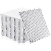 Fabbay front view of eight assembled tiles showing compact training area and portability