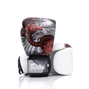 Fairtex front view of gloves showing full-grain leather and premium finish, durable protection