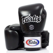 Fairtex BGV1BR front view showing sleek leather and strap benefit breathability