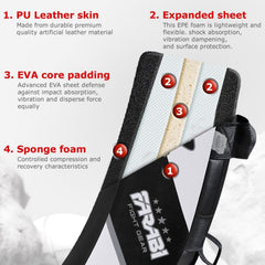 Farabi Sports close-up of faux-leather texture showing durable surface for sweat resistance