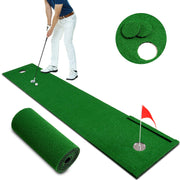 FARROLL putting mat front view showing cup and flag, easy practice setup