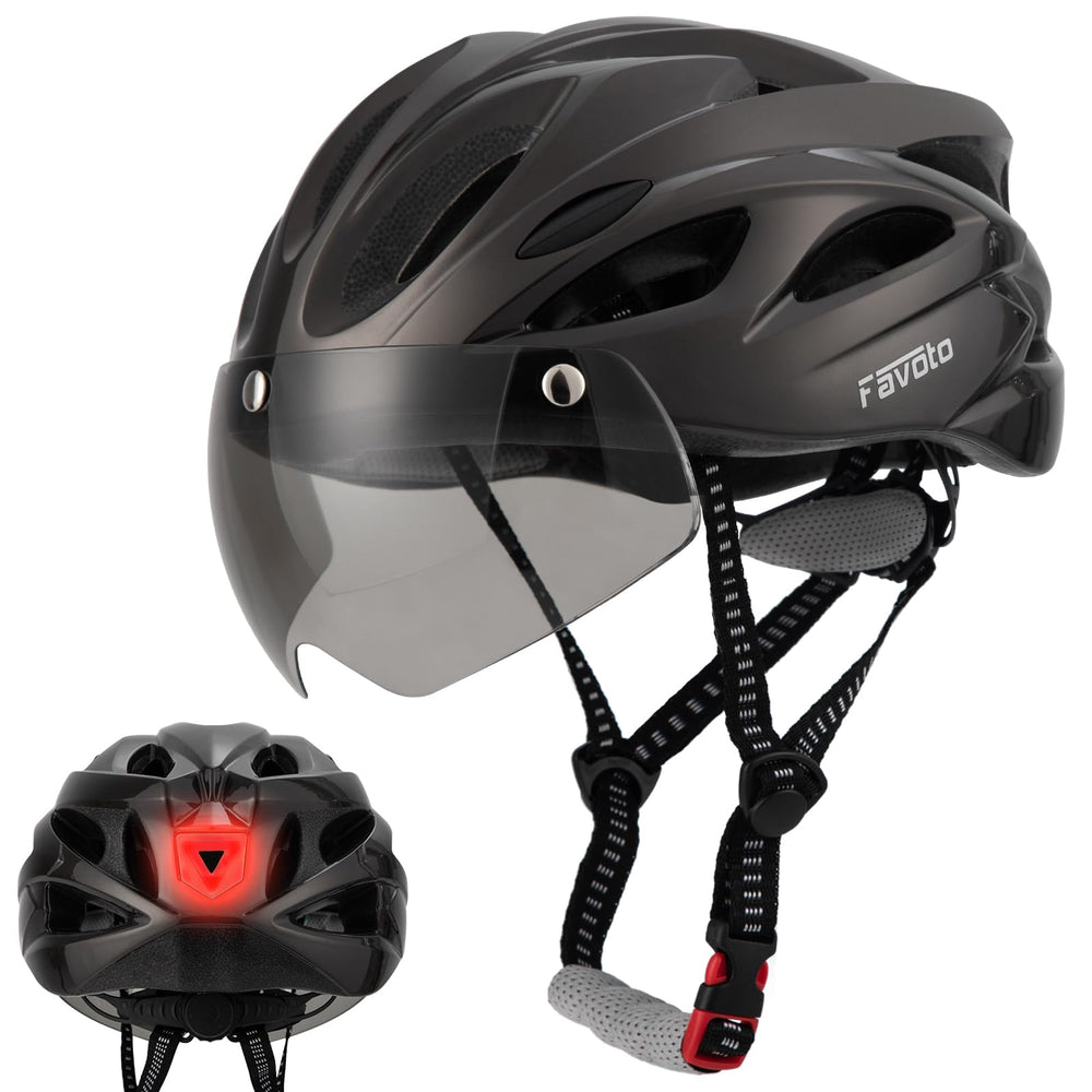 Favoto helmet front view showing sleek shell and superior ventilation benefits