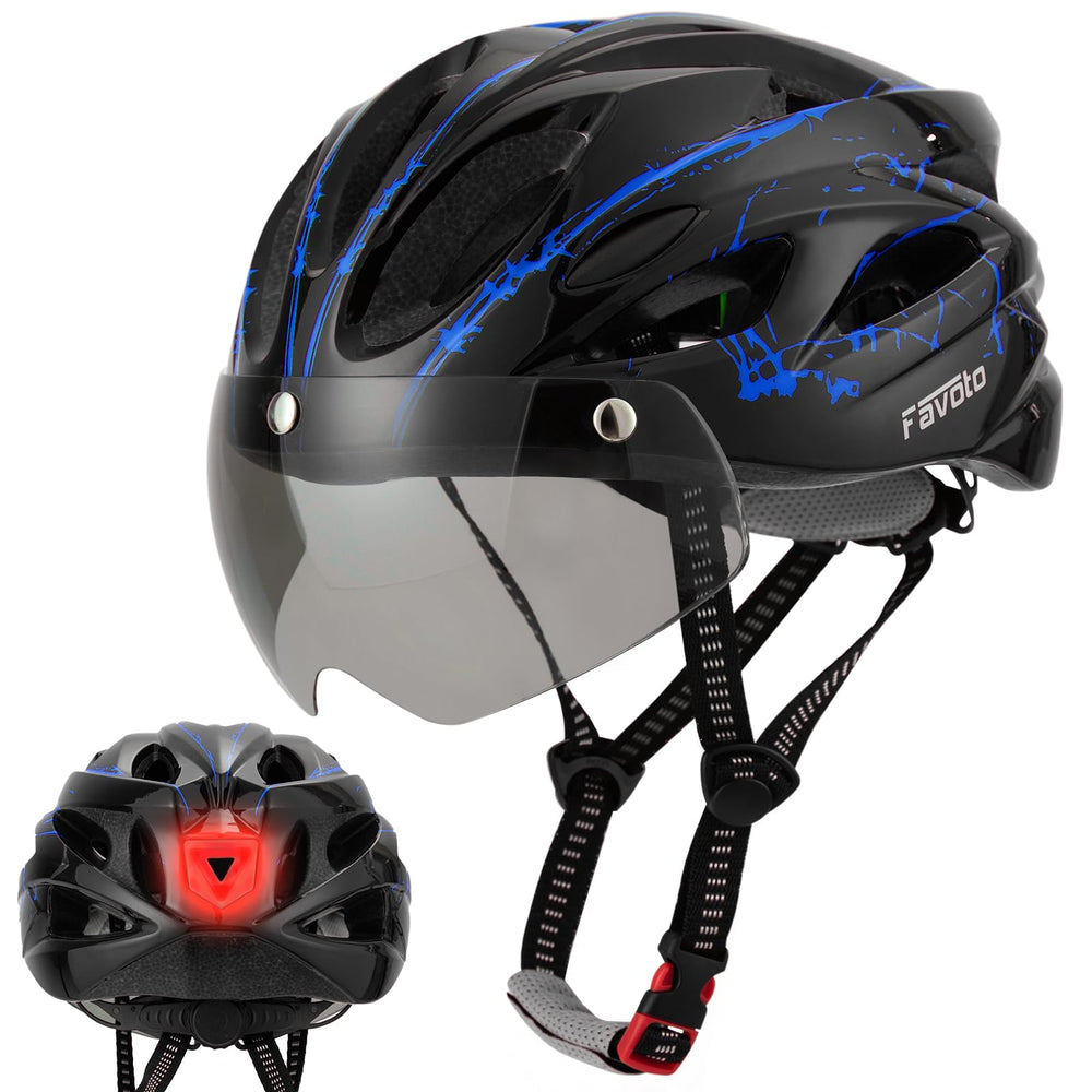 Favoto helmet front profile showing sleek shape and secure fit benefits