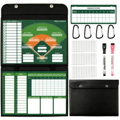 Fentoros front view of dugout lineup board showing clear printable sections and magnets for fast setup