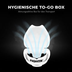 FIGHTR breathable storage box keeping guard clean between sessions