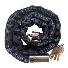 FIGODE front view of stainless steel chain and lock, durable outdoor security