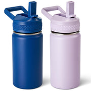 Fijinhom front view of two bottles showing bright blue and purple colors and lids for easy identification