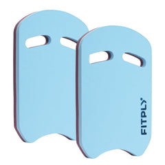 fitply kickboard front view showing both blue and purple boards and clear benefit of dual-pack