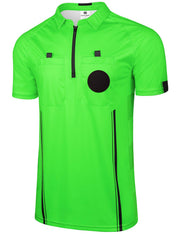 FitsT4 Sports green referee jersey front view showing professional fit and visibility