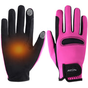 FitsT4 Sports front view of pink kids gloves showing fit and style, keeps hands warm