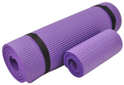 Fitvids full mat front view showing purple surface and strap for portable cushioning