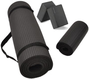 Fitvids black mat front view showing full size and neat edges for reliable practice