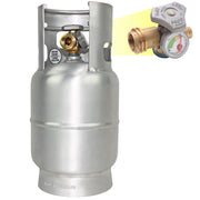 Flame King front view of empty tank showing compact, corrosion-resistant design and easy transport