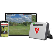FlightScope Mevo+ front angle showing compact unit and portability benefit