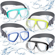 Flutesan front packaging showing four Color B youth swim masks and benefits