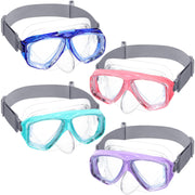 Flutesan front view of youth swim goggles showing secure fit and clear lens
