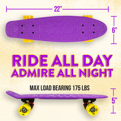 Flybar wheels and aluminum trucks detail showing ABEC-7 bearings for smooth roll