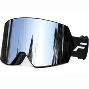FMY front view of goggles showing full field of vision and secure fit