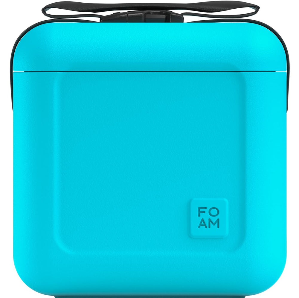 FOAM front view of floating cooler showing compact shape and portability
