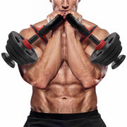 Foilswirl front view of two kettlebell grip sets showing portability and compact storage benefit
