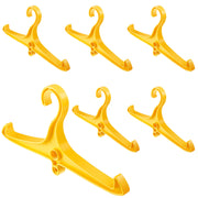 FoldTier front view of six yellow hangers showing pack and bright visibility benefit