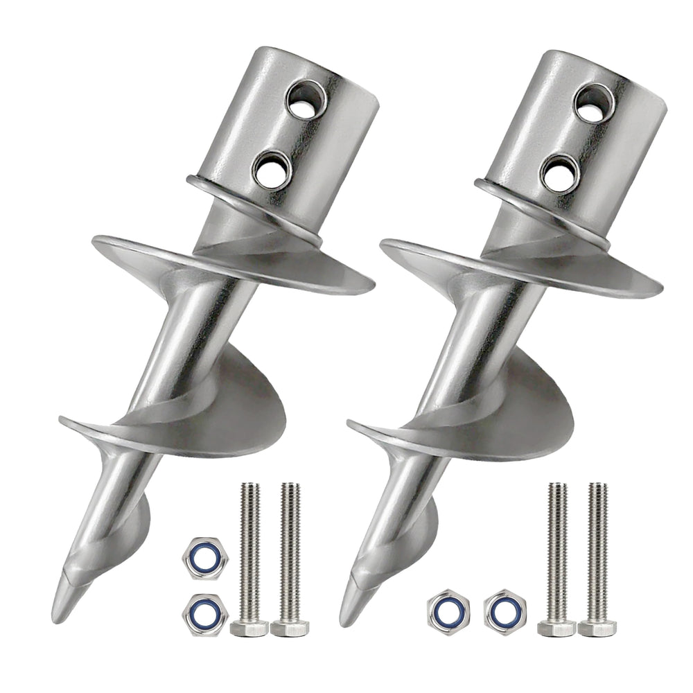 Fologtoo front view of dock auger showing durable design and easy fit