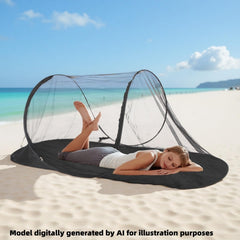 FomiGuatren side profile on single bed demonstrating roomy interior space