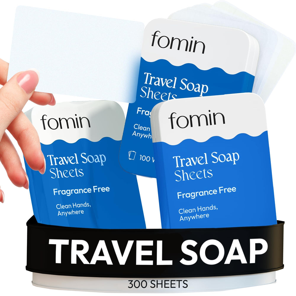 FOMIN tin packaging front view shows compact travel convenience