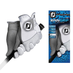 FootJoy RainGrip gloves worn by golfer demonstrating grip control benefit