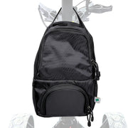 Foretra front view showing bag attached and neat storage benefit