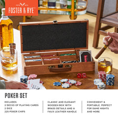 Foster & Rye stacked poker chips close-up highlighting tactile texture and clear colors