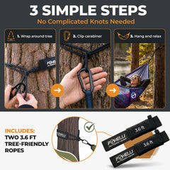 Foxelli carabiner and rope detail showing secure suspension and safety