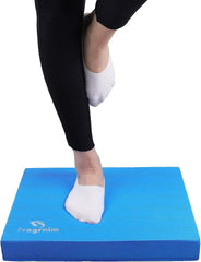 Person performing single-leg balance on Fragraim balance pad to improve stability