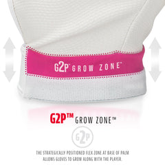 Franklin Sports flex zone detail that lets gloves grow with the child