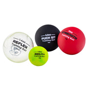 Franklin Sports front view of 4 pack training balls showing contents and branding for versatile practice