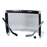 Franklin Sports mini goal front view shows stable frame and quick setup benefit