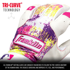Franklin Sports close-up of textured palm improving bat grip and control