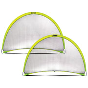 Franklin Sports front view of pop-up dome goal showing target and portability benefit