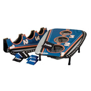 Franklin Sports front view of folded three-hole boards shows portability and quick setup
