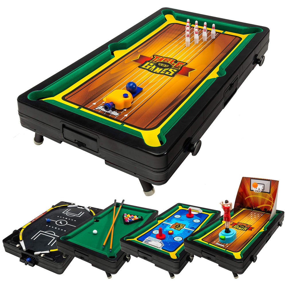 franklin sports 5-in-1 front view showing all game zones and portability benefit
