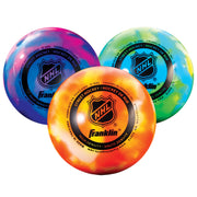 Franklin Sports front packaging showing three NHL Extreme Color street hockey balls for quick recognition
