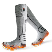FREEHILL heated socks front view showing full-length heating and fit benefit