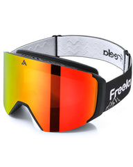 Freela front view of goggles showing sleek frameless design and wide field of view