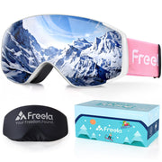 Freela front view goggles showing full-face coverage and clear vision benefit