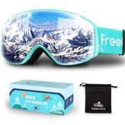 Freela front view of goggles showing full-face coverage and clear vision
