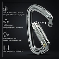 FresKaro locking barrel detail highlighting twist-lock safety and quick operation benefit