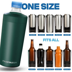 Frost Buddy holding a 24 oz can demonstrating secure fit and cold retention