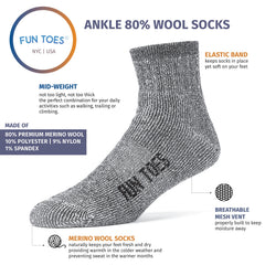 FUN TOES merino knit texture detail demonstrating breathable warmth and moisture control